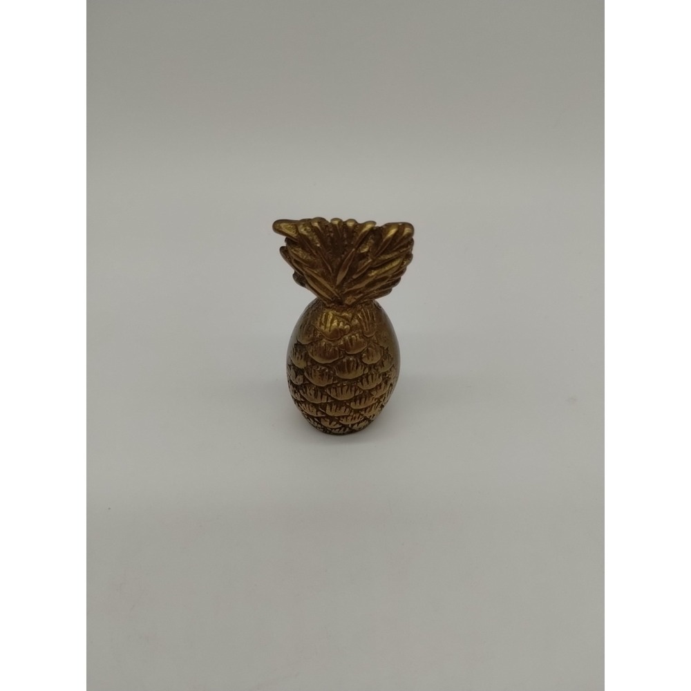 Miniature 2 Inch Brass Pineapple Figurine Paperweight Trinket
